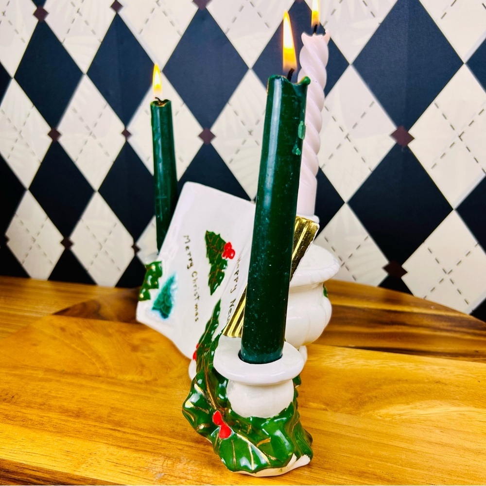 Elegant Christmas CandleHolder or Vase – Open Book Vintage| Ceramic - Picture 5 of 14